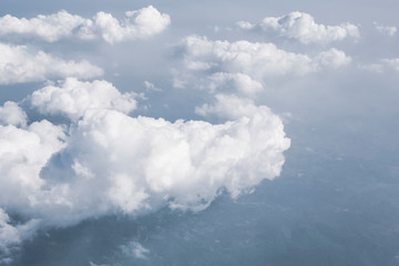 Cloudscape background scenery over the sky, view from the plane.