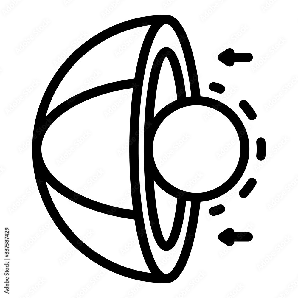 Poster sectional core and planet icon. outline sectional core and planet vector icon for web design isolate