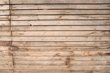 Old wooden horizontal fence with a butt. Texture.