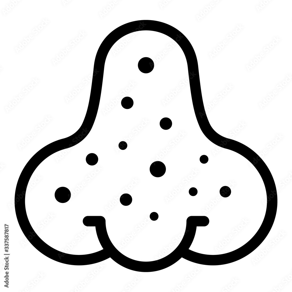 Poster dotted nose icon. outline dotted nose vector icon for web design isolated on white background