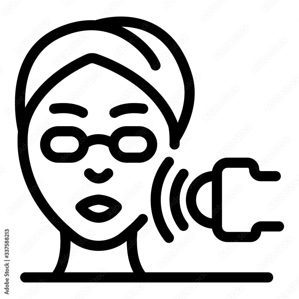 Aufkleber face and peeling device icon. outline face and peeling device vector icon for web design isolated on