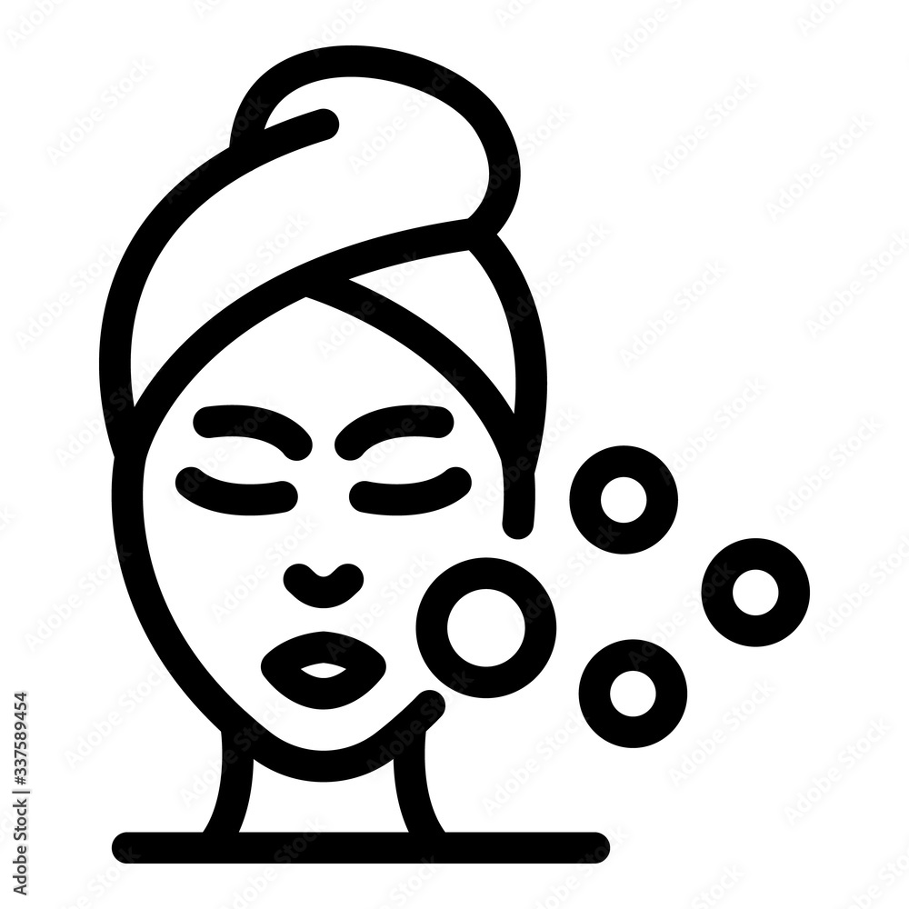 Poster womans face and circles icon. outline womans face and circles vector icon for web design isolated on