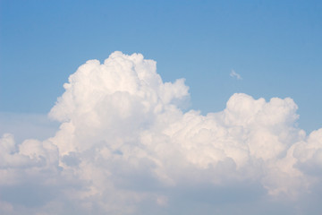 Bright blue sky with white clouds for background or wallpapers