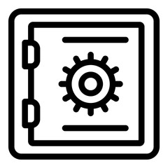 Safe box icon. Outline safe box vector icon for web design isolated on white background