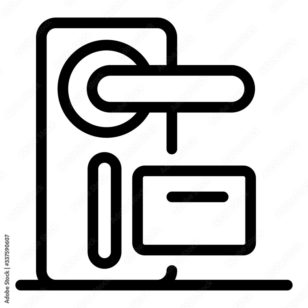 Poster room card key icon. outline room card key vector icon for web design isolated on white background