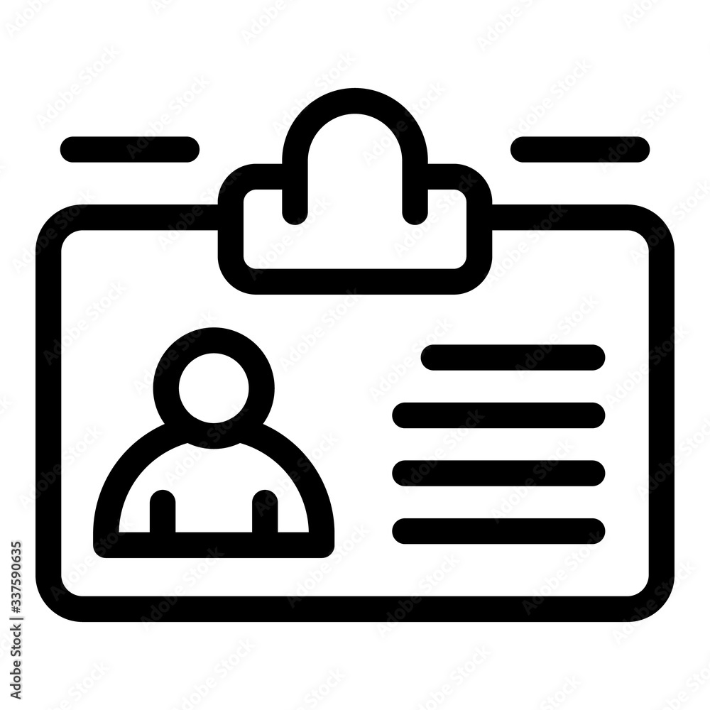 Poster id card icon. outline id card vector icon for web design isolated on white background