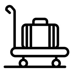 Delivery luggage icon. Outline delivery luggage vector icon for web design isolated on white background