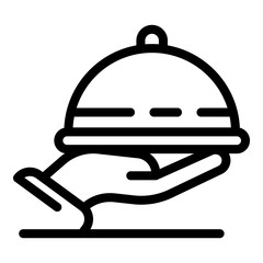 Dinner service icon. Outline dinner service vector icon for web design isolated on white background