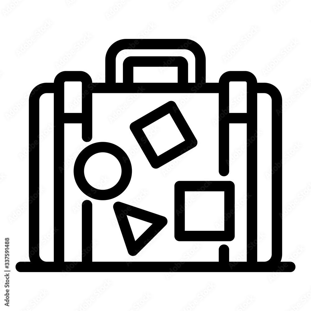 Poster suitcase icon. outline suitcase vector icon for web design isolated on white background