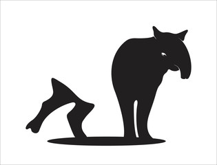 Tapir silhouette with black and white