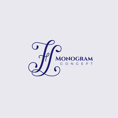 Calligraphic monogram FL