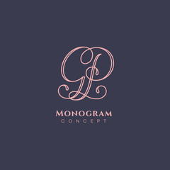 Calligraphic monogram GP