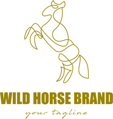 Dziki koń logo koncepcja - obrazy, fototapety, plakaty