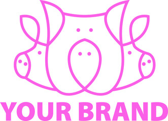 Trzy świnki logo design - obrazy, fototapety, plakaty