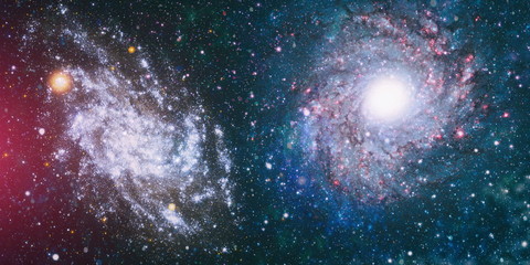 Planets, stars and galaxies in outer space showing the beauty of space exploration. Beautiful...
