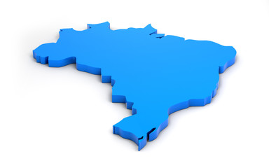 3D Illusration. map of Brazil