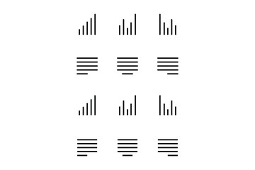Alignments icon set, alignment user interface.