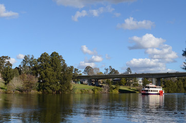Fototapeta na wymiar A view of the Nepean River at Penrith in western Sydney