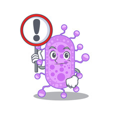 An icon of mycobacterium cartoon design style with a sign board