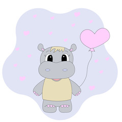 Obraz na płótnie Canvas Cartoon cute hippo. Vector illustration for children.
