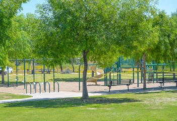 Play grounds closed due to Coronavirus, Covid-19. Social distancing ordered by the Governor of Arizona, Glendale, Maricopa County, Arizona USA