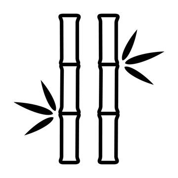 black bamboo stalks with leaves clip art preview