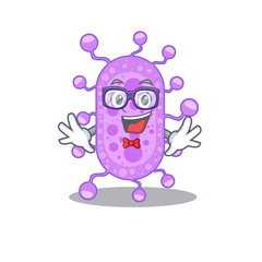 Mascot design style of geek mycobacterium with glasses