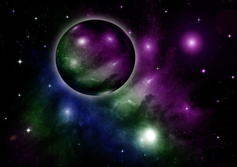 galaxy in a free space. 3D rendering