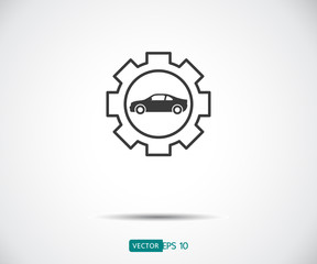 Car service icon, Auto Repair, Flat Maintenance logo design Vector illustration