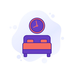 sleeping time vector icon with outline