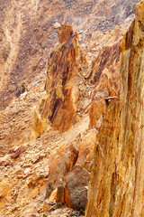 Aerial view of sections of open cut mining pit