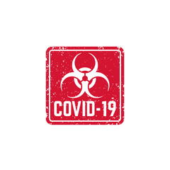 COVID-19 virus, biohazard sign with grunge