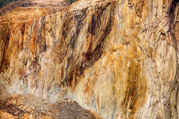 Aerial view of sections of open cut mining pit