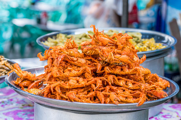 Food street in Mandalay near U Bein bridge, Myanmar