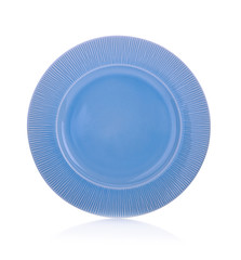 Blue plate isolated on white background