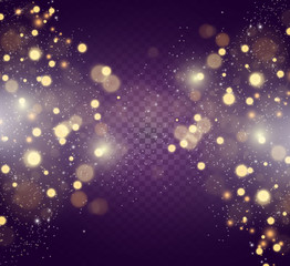 Beautiful sparks shine with special light. Vector sparkles. Christmas abstract pattern.