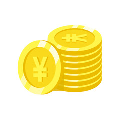 The best Yen/yuan coin stack icon, illustration vector. Suitable for many purposes.