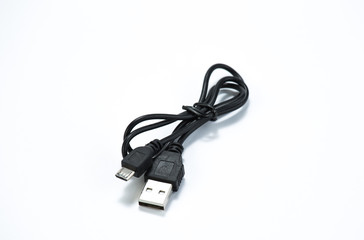 USB cable normal and micro isolated on white