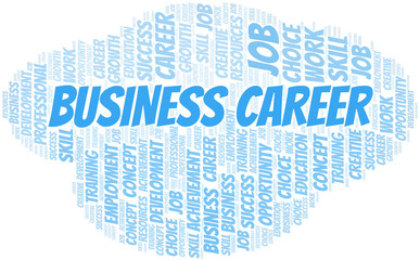 Fototapeta premium Business Career typography vector word cloud.
