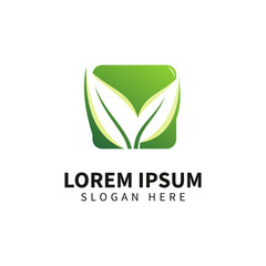 Tree leaf logo template design vector , icon illustration