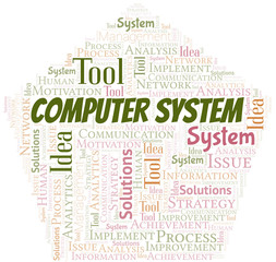 Fototapeta premium Computer System typography vector word cloud.