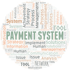 Payment System typography vector word cloud.