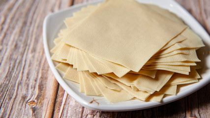 Chinese tofu skin on plate