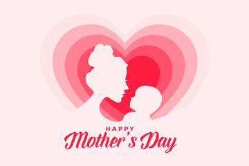elegant happy mothers day card design with hearts