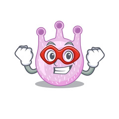 Obraz premium A cartoon character of viridans streptococci performed as a Super hero