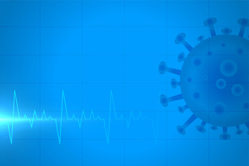 coronavirus medical background with heartbeat line background