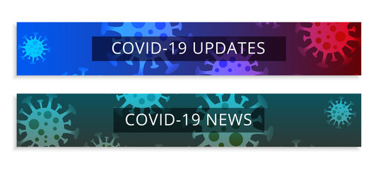 covid19 coronavirus updates and latest news banners set