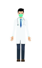 doctor with face mask isolated icon vector illustration design