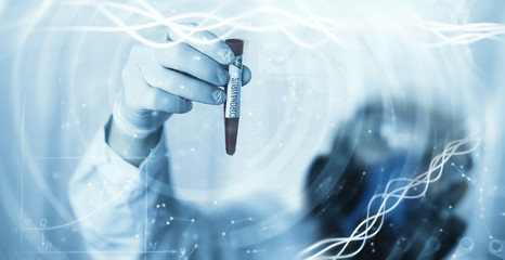 World pandemic. A scientist in the laboratory is testing drugs for the treatment of viral...