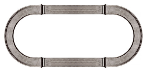 Panoramic silver frame for paintings, mirrors or photo isolated on white background